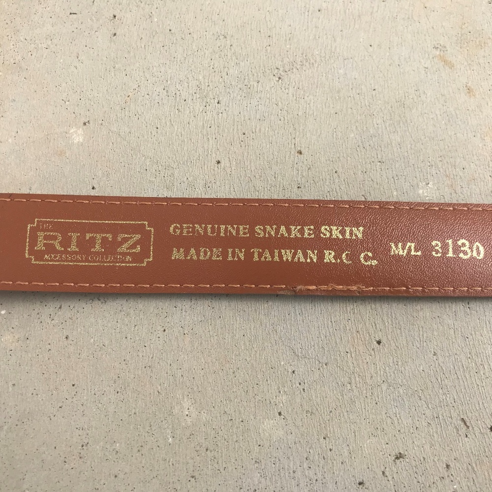 RITZ Women Belt Genuine Snake Skin Leather Ladies - Picture 2 of 8